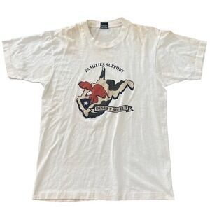 Vintage Desert Shield Shirt Mens Large White Screen Stars‎ Best White Military